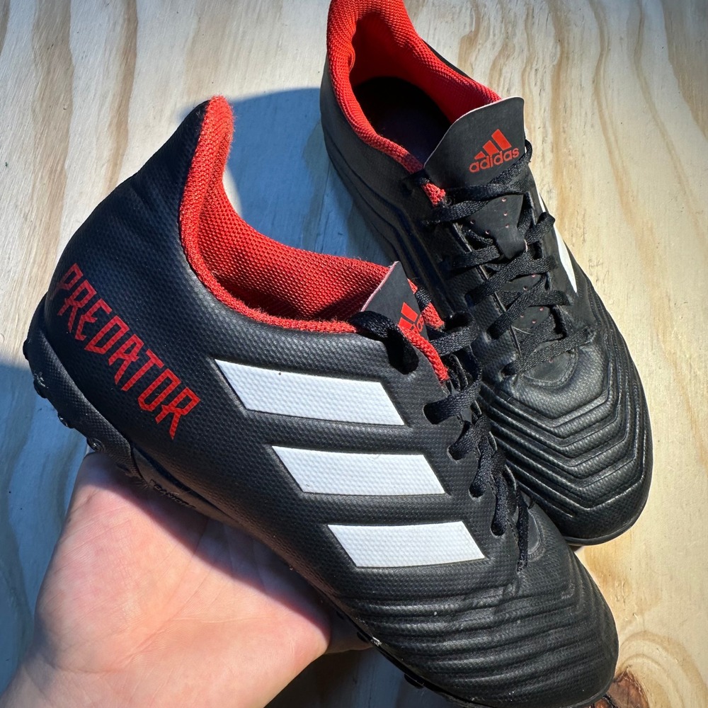 Adidas Predator 18.4 TF Black Red White Soccer Cleats DB2143 Mens 8.5